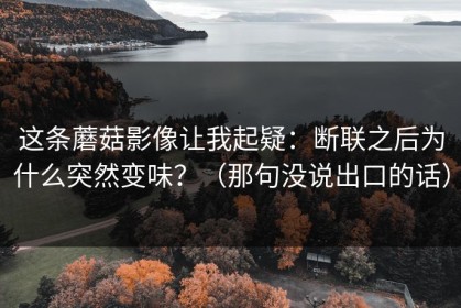 这条蘑菇影像让我起疑：断联之后为什么突然变味？（那句没说出口的话）