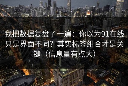 我把数据复盘了一遍：你以为91在线只是界面不同？其实标签组合才是关键（信息量有点大）