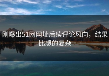 刚曝出51网网址后续评论风向，结果比想的复杂
