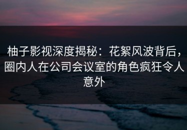 柚子影视深度揭秘：花絮风波背后，圈内人在公司会议室的角色疯狂令人意外