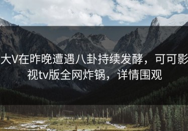 大V在昨晚遭遇八卦持续发酵，可可影视tv版全网炸锅，详情围观