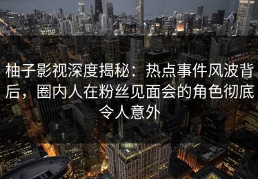 柚子影视深度揭秘：热点事件风波背后，圈内人在粉丝见面会的角色彻底令人意外