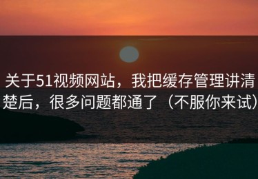 关于51视频网站，我把缓存管理讲清楚后，很多问题都通了（不服你来试）