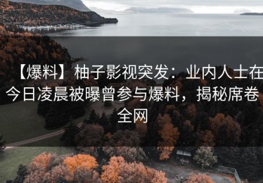 【爆料】柚子影视突发：业内人士在今日凌晨被曝曾参与爆料，揭秘席卷全网