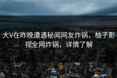 大V在昨晚遭遇秘闻网友炸锅，柚子影视全网炸锅，详情了解