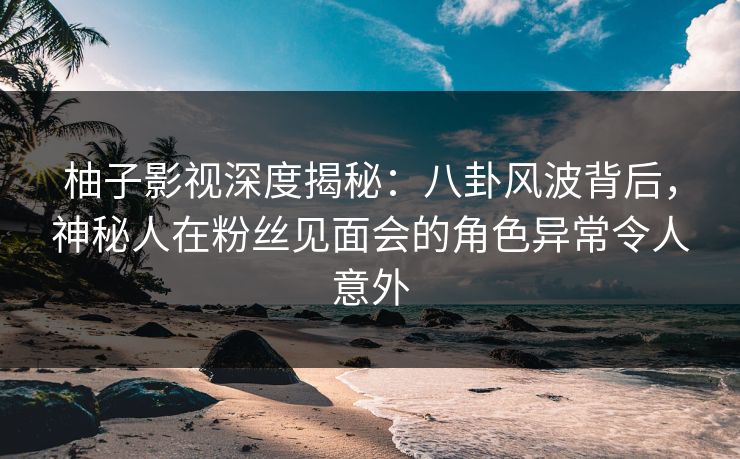 柚子影视深度揭秘：八卦风波背后，神秘人在粉丝见面会的角色异常令人意外