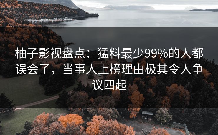柚子影视盘点：猛料最少99%的人都误会了，当事人上榜理由极其令人争议四起